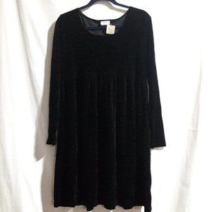 Steena Women's Velvet Black Dress Size:L